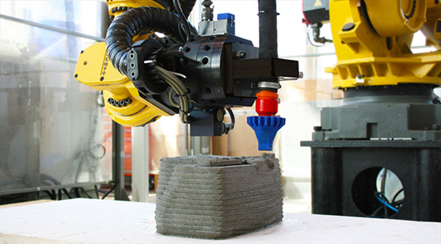 3D print med beton på Teknologisk Institut
3D print with concrete at Danish Technological Institute